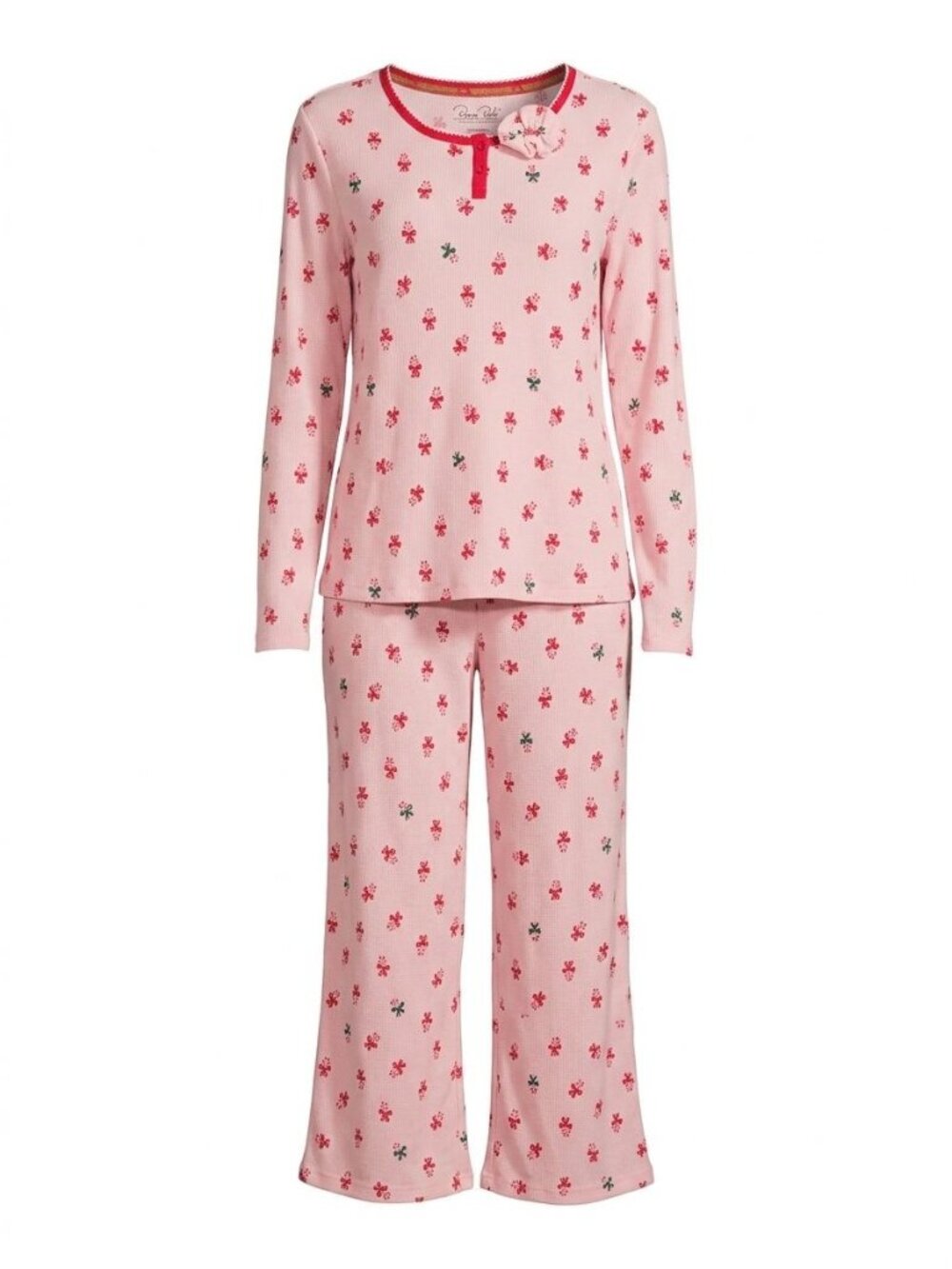 NWT Roudelain 2 Pc Pajama Set Sz M Pink Peppermint Candy Print EMJE246M Lounge